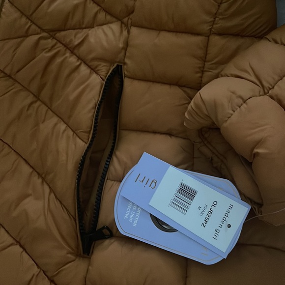 Madden Girl Women's Hooded Puffer Jacket in Khaki, Medium - Picture 14 of 15